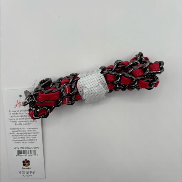Lug metal chain strap poppy red satin luxe - Picture 2 of 2